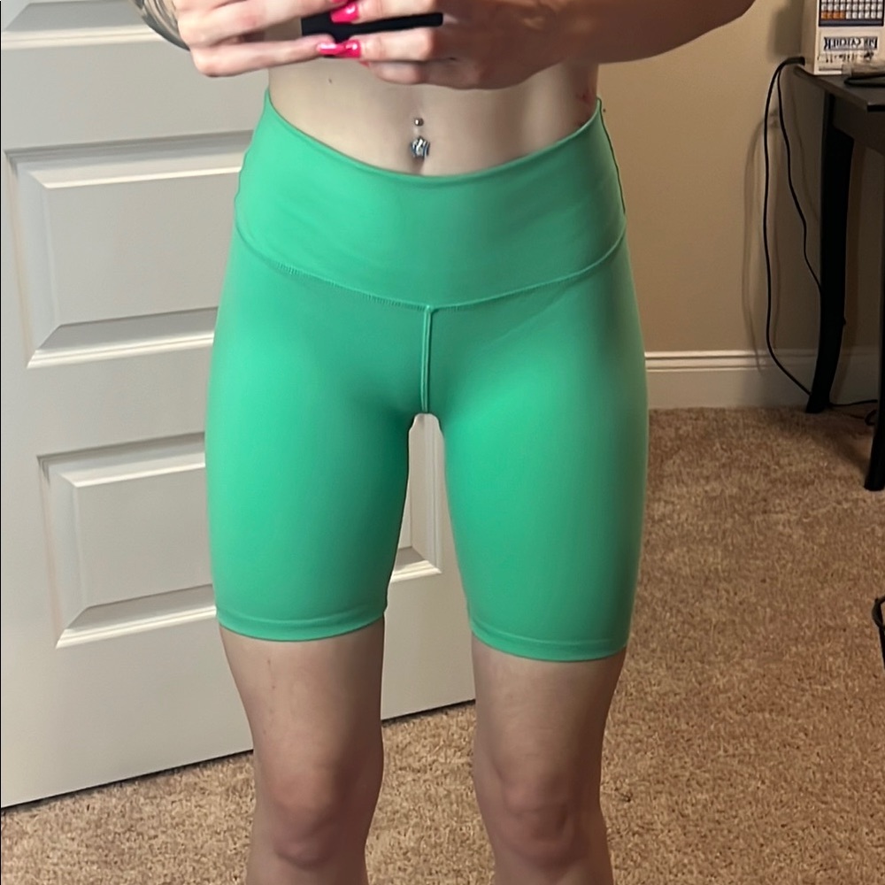Wild Fable Green Bike Shorts High-Waisted Stretch